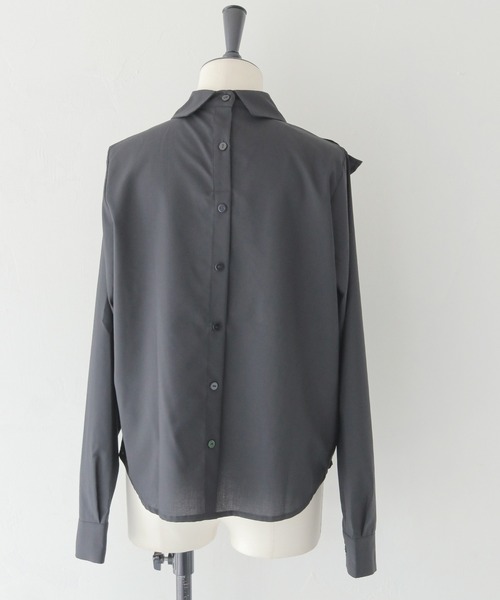HER CLOSET(ハークローゼット)の「【HER CLOSET】25AW新作 フリルシャツブラウス FRILL SHIRT BLOUSE(シャツ/ブラウス・レディース・ブラック/アイボリー/ライトベージュ・MEDIUM)」の18枚目の写真