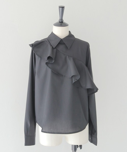 HER CLOSET(ハークローゼット)の「【HER CLOSET】25AW新作 フリルシャツブラウス FRILL SHIRT BLOUSE(シャツ/ブラウス・レディース・ブラック/アイボリー/ライトベージュ・MEDIUM)」の19枚目の写真