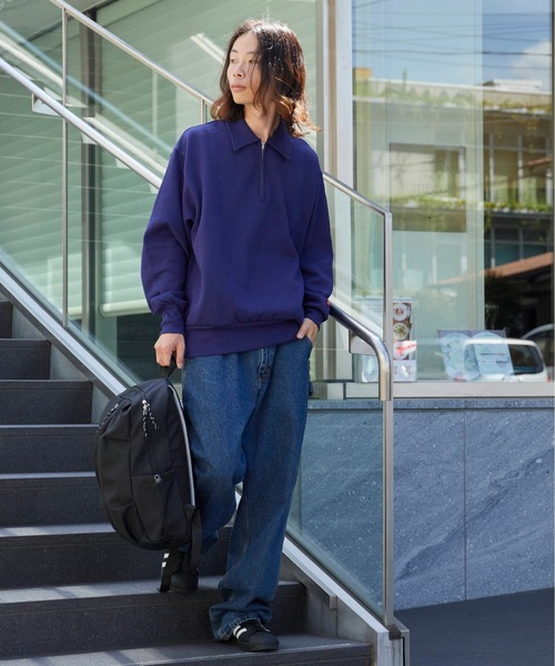 Healthknit(ヘルスニット)の「Healthknit/ヘルスニット Classic Sweat Collared Half Zip スタンダードウェイト ハーフジップスウェット(スウェット・メンズ・ブラック/グレー/ネイビー・L/XL/M)」の5枚目の写真