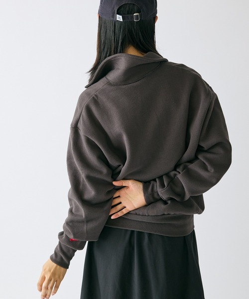 Healthknit(ヘルスニット)の「Healthknit/ヘルスニット Classic Sweat Collared Half Zip スタンダードウェイト ハーフジップスウェット(スウェット・メンズ・ブラック/グレー/ネイビー・L/XL/M)」の20枚目の写真