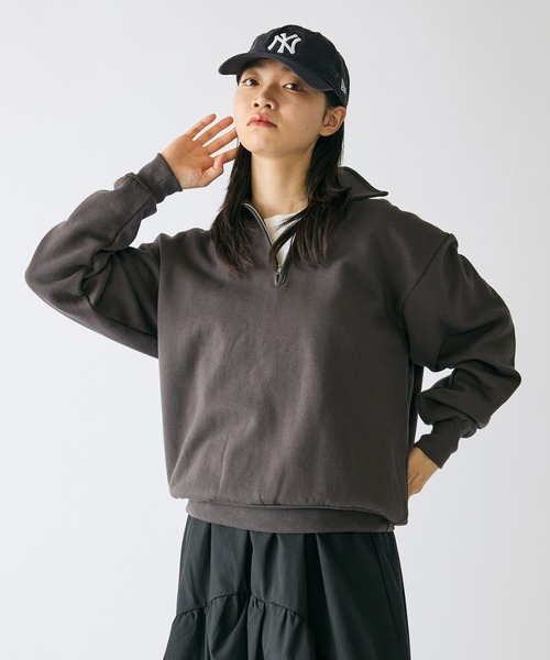 Healthknit(ヘルスニット)の「Healthknit/ヘルスニット Classic Sweat Collared Half Zip スタンダードウェイト ハーフジップスウェット(スウェット・メンズ・ブラック/グレー/ネイビー・L/XL/M)」の14枚目の写真