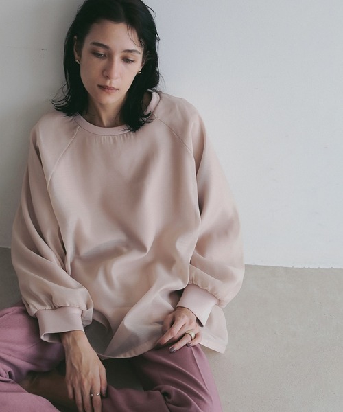 MANOF(マノフ)の「SHEER LAYERED CUT TOPS(スウェット・レディース・ブラック/ホワイト/ピンク・F)」の3枚目の写真