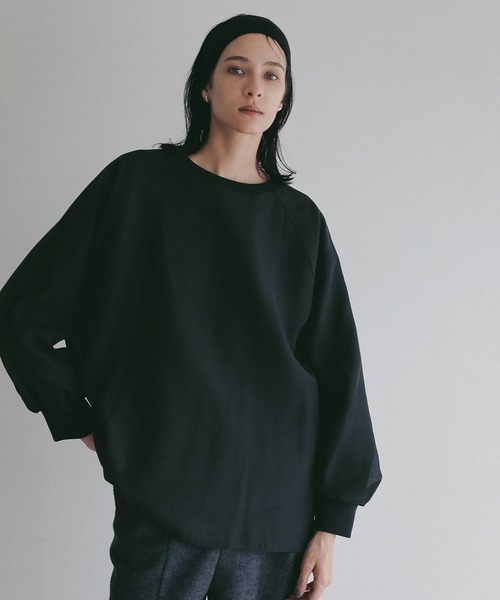 MANOF(マノフ)の「SHEER LAYERED CUT TOPS(スウェット・レディース・ブラック/ホワイト/ピンク・F)」の2枚目の写真