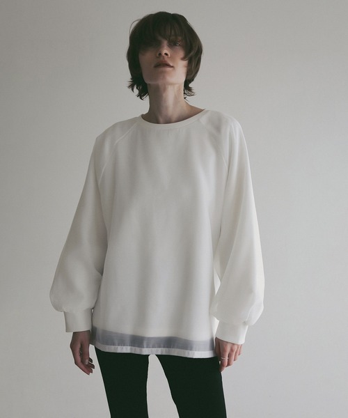 MANOF(マノフ)の「SHEER LAYERED CUT TOPS(スウェット・レディース・ブラック/ホワイト/ピンク・F)」の15枚目の写真