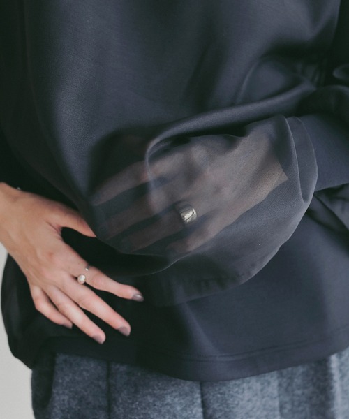 MANOF(マノフ)の「SHEER LAYERED CUT TOPS(スウェット・レディース・ブラック/ホワイト/ピンク・F)」の21枚目の写真