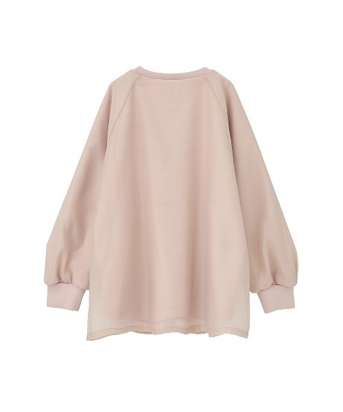 MANOF(マノフ)の「SHEER LAYERED CUT TOPS(スウェット・レディース・ブラック/ホワイト/ピンク・F)」の6枚目の写真