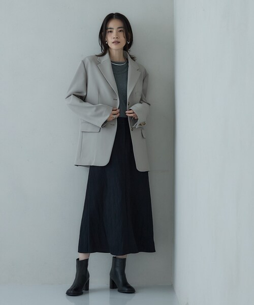 GALLEST（ギャレスト）の「タンクレイヤーフライスカットソー（Tシャツ/カットソー・レディース・ブラック/チャコールグレー/オフホワイト・38）」の9枚目の写真