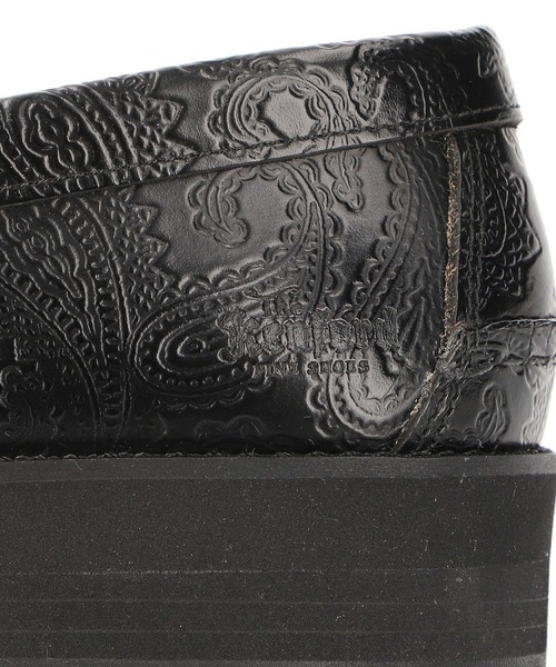 The Kenford Fineshoes)TANK SOLE LOAFERS BLACK PAISLEY（ローファー