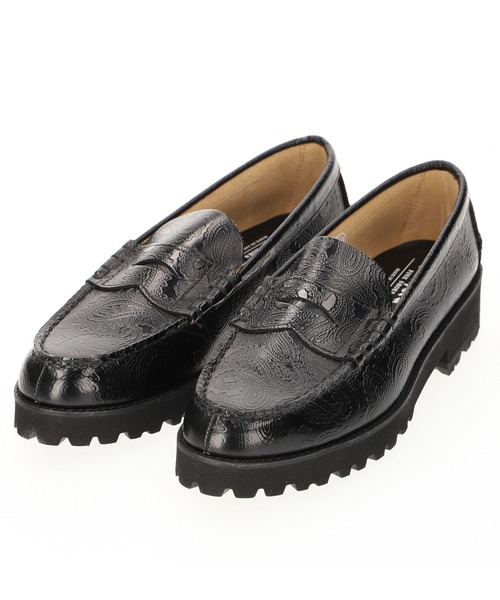 The Kenford Fineshoes)TANK SOLE LOAFERS BLACK PAISLEY（ローファー
