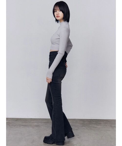 セール】バックリボンフレアハイウエストパギンス（デニムパンツ