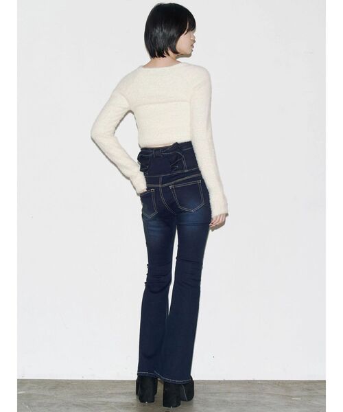 EMODA（エモダ）の「バックリボンフレアハイウエストパギンス（デニムパンツ・レディース・インディゴブルー/ブラック/ライトブルー・X-SMALL/SMALL/MEDIUM）」の15枚目の写真