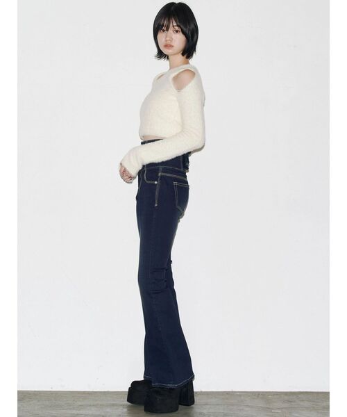 EMODA（エモダ）の「バックリボンフレアハイウエストパギンス（デニムパンツ・レディース・インディゴブルー/ブラック/ライトブルー・X-SMALL/SMALL/MEDIUM）」の16枚目の写真