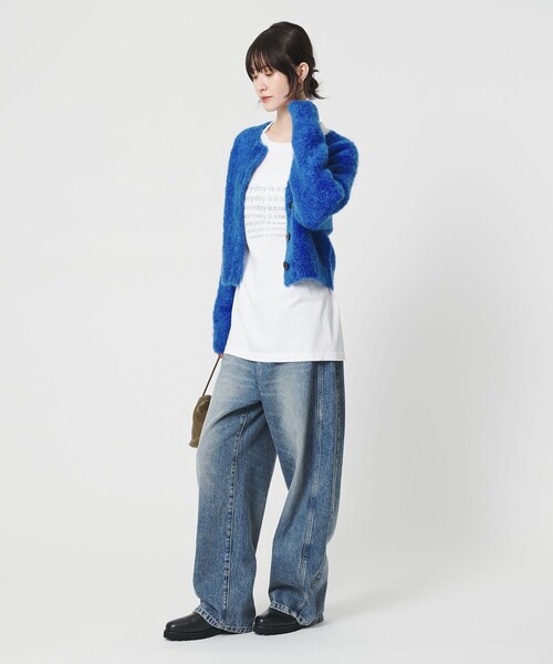 BEAUTY&YOUTH UNITED ARROWS(ビューティーアンドユースユナイテッドアローズ)の「ウールブレンド ブークレ クルーネックカーディガン(カーディガン/ボレロ・レディース・ロイヤルブルー/ブラック/オフホワイト・FREE)」の9枚目の写真