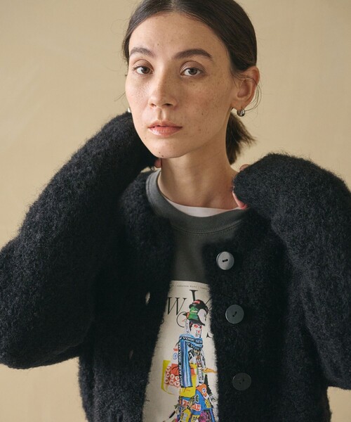 BEAUTY&YOUTH UNITED ARROWS(ビューティーアンドユースユナイテッドアローズ)の「ウールブレンド ブークレ クルーネックカーディガン(カーディガン/ボレロ・レディース・ロイヤルブルー/ブラック/オフホワイト・FREE)」の12枚目の写真