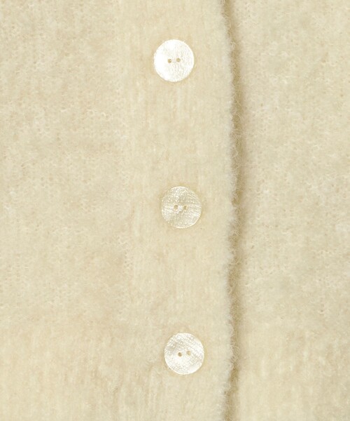 セール】ウールブレンド ブークレ クルーネックカーディガン