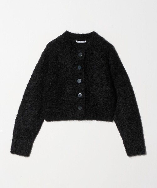 セール】ウールブレンド ブークレ クルーネックカーディガン