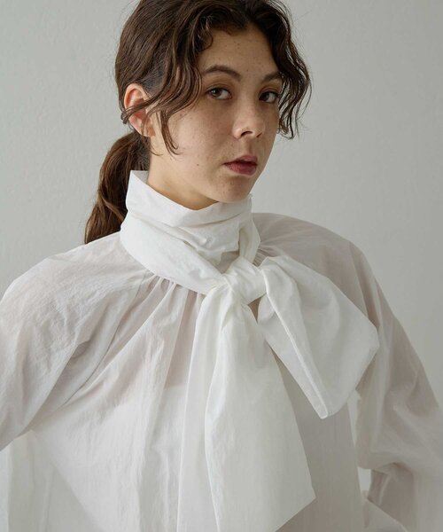 ウィムガゼット　ボウタイ　ブラウス　ホワイトシャツ 長袖 ウィムガゼット ボウタイ ブラウス ホワイトシャツ 長袖 ウィム