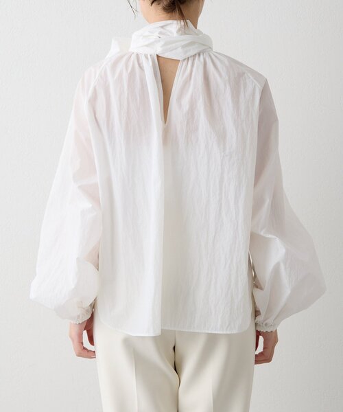 Whim Gazette（ウィムガゼット）の「ギャザーボウタイブラウス（シャツ/ブラウス・レディース・ホワイト/ブラック・FREE）」の15枚目の写真