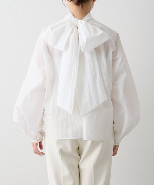 Whim Gazette（ウィムガゼット）の「ギャザーボウタイブラウス（シャツ/ブラウス・レディース・ホワイト/ブラック・FREE）」の22枚目の写真