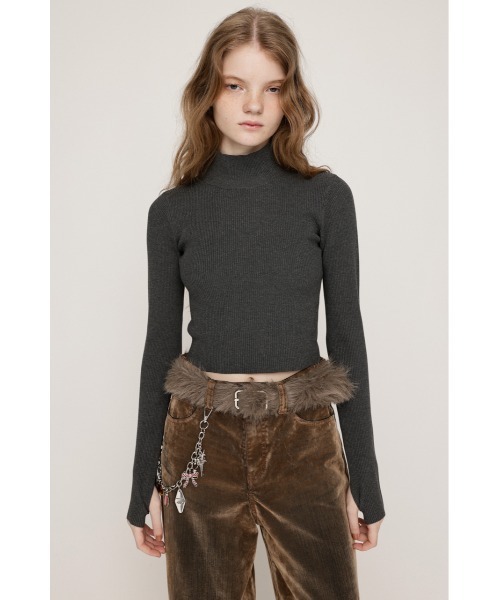 SLY(スライ)の「【2サイズ展開】BASIC HG RIB H/N TOPS ベーシック ハイゲージ リブ ハイネック トップス 秋服 冬服(ニット/セーター・レディース・アイボリー/ブラック/杢グレー/レッド・1/2)」の13枚目の写真