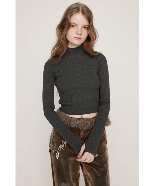 SLY(スライ)の「【2サイズ展開】BASIC HG RIB H/N TOPS ベーシック ハイゲージ リブ ハイネック トップス 秋服 冬服(ニット/セーター・レディース・アイボリー/ブラック/杢グレー/レッド・1/2)」の14枚目の写真
