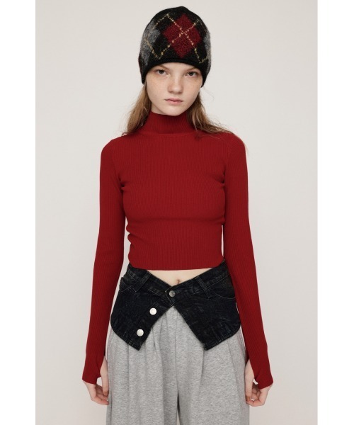 SLY(スライ)の「【2サイズ展開】BASIC HG RIB H/N TOPS ベーシック ハイゲージ リブ ハイネック トップス 秋服 冬服(ニット/セーター・レディース・アイボリー/ブラック/杢グレー/レッド・1/2)」の19枚目の写真