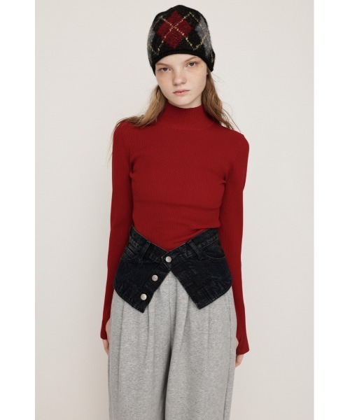 SLY(スライ)の「【2サイズ展開】BASIC HG RIB H/N TOPS ベーシック ハイゲージ リブ ハイネック トップス 秋服 冬服(ニット/セーター・レディース・アイボリー/ブラック/杢グレー/レッド・1/2)」の21枚目の写真