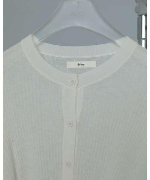 anuke（アンヌーク）の「Wool Cachecoeur Cardigan（カーディガン/ボレロ・レディース・チャコールグレー/アイボリー・FREE）」の16枚目の写真
