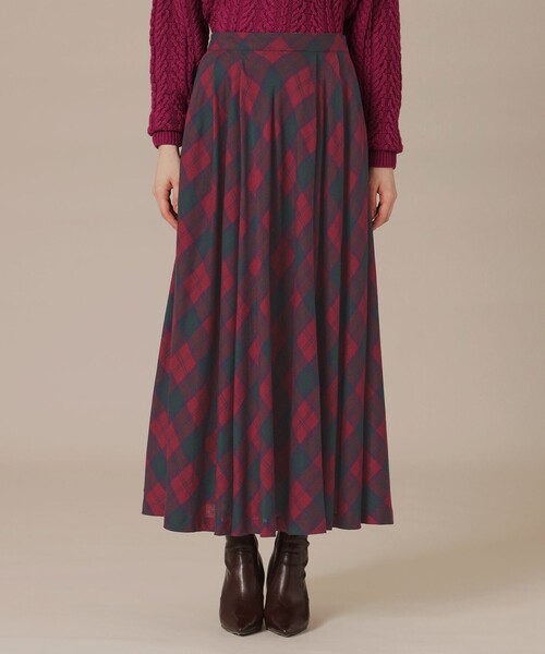 MACKINTOSH LONDON（マッキントッシュ ロンドン）の「【婦人画報11月号掲載】シアーウールチェックスカート（スカート・レディース・レッド/ネイビー・38/36）」の9枚目の写真