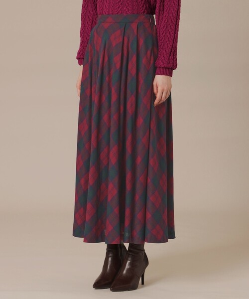 MACKINTOSH LONDON（マッキントッシュ ロンドン）の「【婦人画報11月号掲載】シアーウールチェックスカート（スカート・レディース・レッド/ネイビー・38/36）」の8枚目の写真