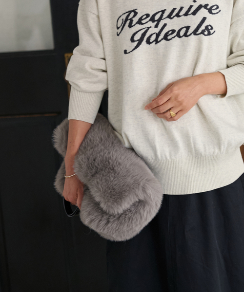 JOURNAL STANDARD relume（ジャーナルスタンダード　レリューム）の「《追加》RELUMEファーバッグ（ハンドバッグ・レディース・ネイビー/ベージュ/チャコールグレー・FREE）」の7枚目の写真