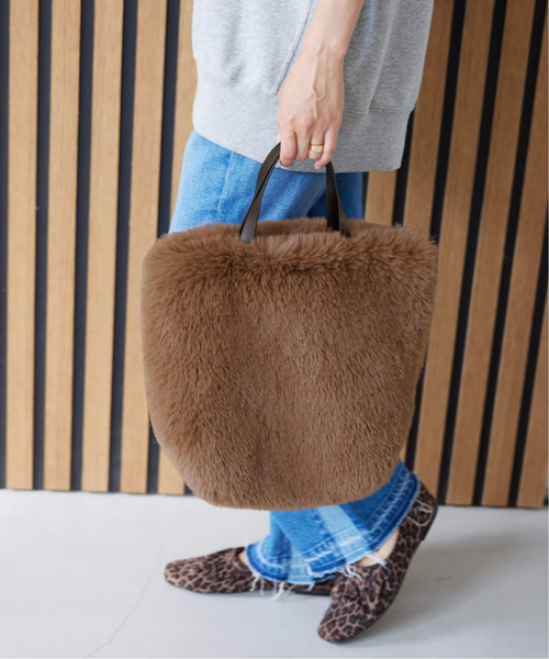 JOURNAL STANDARD relume（ジャーナルスタンダード　レリューム）の「《追加》RELUMEファーバッグ（ハンドバッグ・レディース・ネイビー/ベージュ/チャコールグレー・FREE）」の14枚目の写真