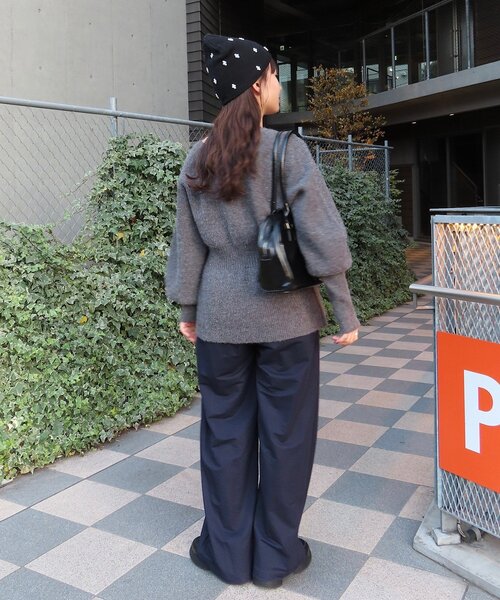 Kastane(カスタネ)の「【新色追加/5色展開】ペプラムネップニットカーディガン(ニット/セーター・レディース・チャコールグレー/ブルー/アイボリー/レッド/サックスブルー・FREE)」の8枚目の写真