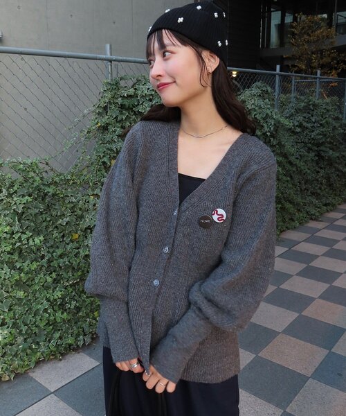 Kastane(カスタネ)の「【新色追加/5色展開】ペプラムネップニットカーディガン(ニット/セーター・レディース・チャコールグレー/ブルー/アイボリー/レッド/サックスブルー・FREE)」の9枚目の写真