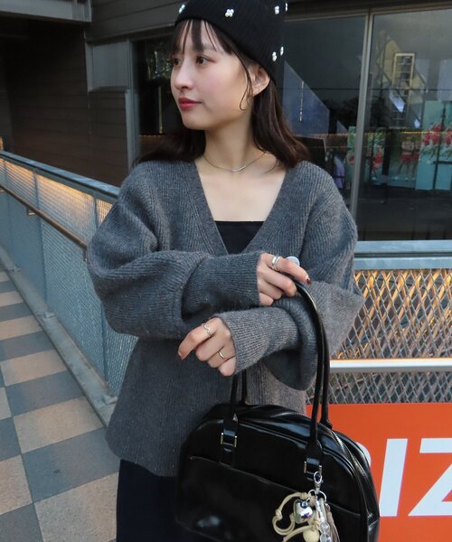 Kastane(カスタネ)の「【新色追加/5色展開】ペプラムネップニットカーディガン(ニット/セーター・レディース・チャコールグレー/ブルー/アイボリー/レッド/サックスブルー・FREE)」の10枚目の写真