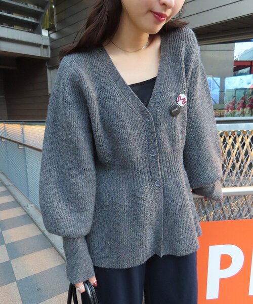 Kastane(カスタネ)の「【新色追加/5色展開】ペプラムネップニットカーディガン(ニット/セーター・レディース・チャコールグレー/ブルー/アイボリー/レッド/サックスブルー・FREE)」の11枚目の写真