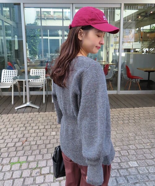 Kastane(カスタネ)の「【新色追加/5色展開】ペプラムネップニットカーディガン(ニット/セーター・レディース・チャコールグレー/ブルー/アイボリー/レッド/サックスブルー・FREE)」の15枚目の写真