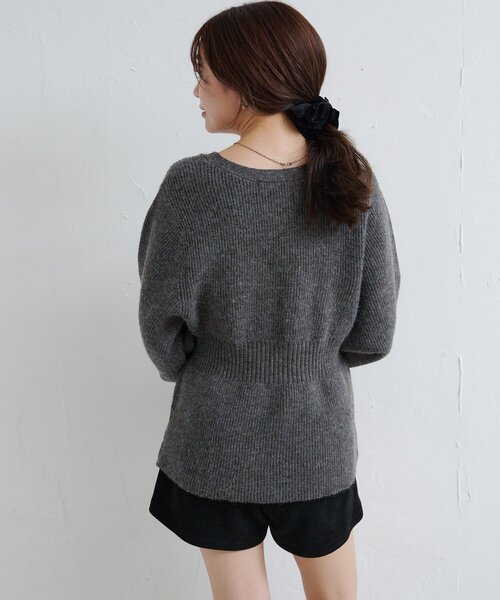 Kastane(カスタネ)の「【新色追加/5色展開】ペプラムネップニットカーディガン(ニット/セーター・レディース・チャコールグレー/ブルー/アイボリー/レッド/サックスブルー・FREE)」の18枚目の写真