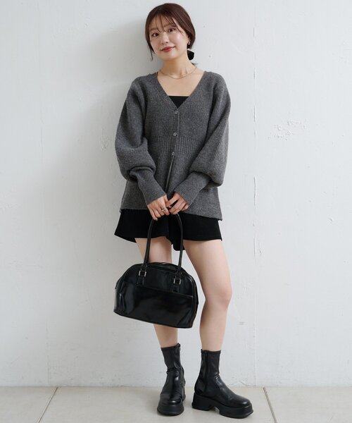 Kastane(カスタネ)の「【新色追加/5色展開】ペプラムネップニットカーディガン(ニット/セーター・レディース・チャコールグレー/ブルー/アイボリー/レッド/サックスブルー・FREE)」の19枚目の写真