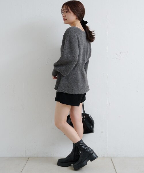 Kastane(カスタネ)の「【新色追加/5色展開】ペプラムネップニットカーディガン(ニット/セーター・レディース・チャコールグレー/ブルー/アイボリー/レッド/サックスブルー・FREE)」の21枚目の写真