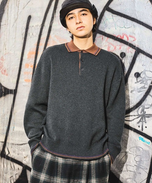 セール】ラインニットポロ（ニット/セーター）｜niko and