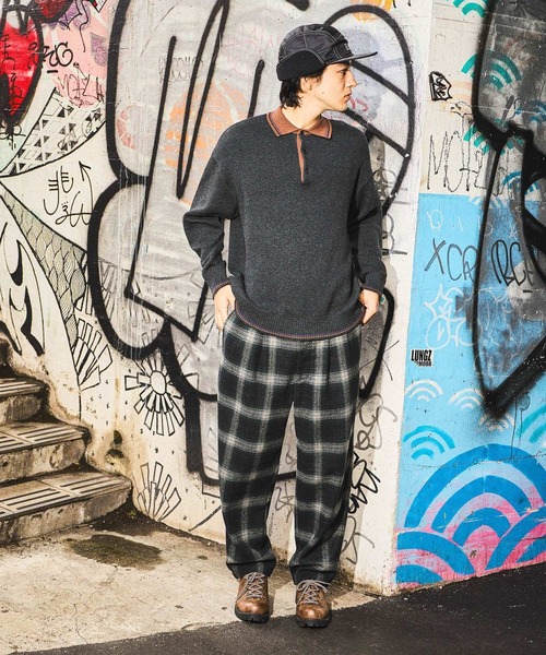 niko and...（ニコアンド）の「ラインニットポロ（ニット/セーター・メンズ・チャコール/ブラウン/グリーン/アイボリー・MEDIUM/LARGE）」の5枚目の写真