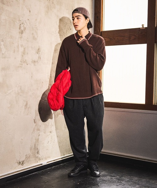 niko and...(ニコアンド)の「ラインニットポロ(ニット/セーター・メンズ・チャコール/ブラウン/グリーン/アイボリー・MEDIUM/LARGE)」の11枚目の写真