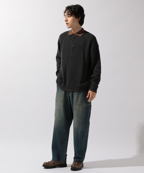 niko and...（ニコアンド）の「ラインニットポロ（ニット/セーター・メンズ・チャコール/ブラウン/グリーン/アイボリー・MEDIUM/LARGE）」の20枚目の写真
