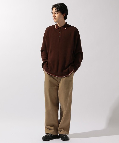 niko and...（ニコアンド）の「ラインニットポロ（ニット/セーター・メンズ・チャコール/ブラウン/グリーン/アイボリー・MEDIUM/LARGE）」の22枚目の写真