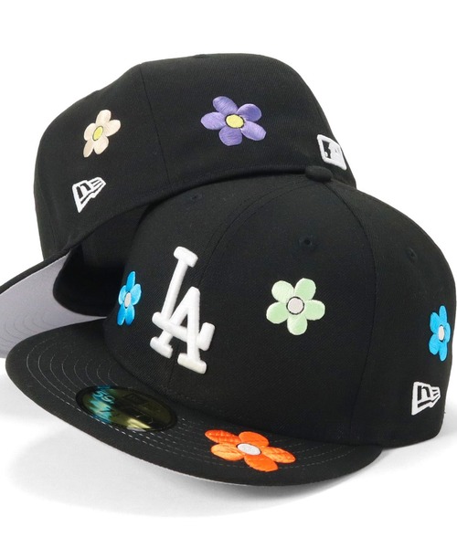 w*n様 レア！YUHAN WANG の花柄キャップ　黒 ニューエラキャップ 59FIFTY 花柄MLB ONSPOTZ別注（キャップ）｜NEW