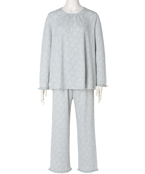 KID BLUE（キッドブルー）の「キッドブルー -２５接結フラワーＪＱ -長袖パジャマ -KNCK538 -kidblue（ルームウェア/パジャマ・レディース・ミント/アイボリー・L/M）」の2枚目の写真