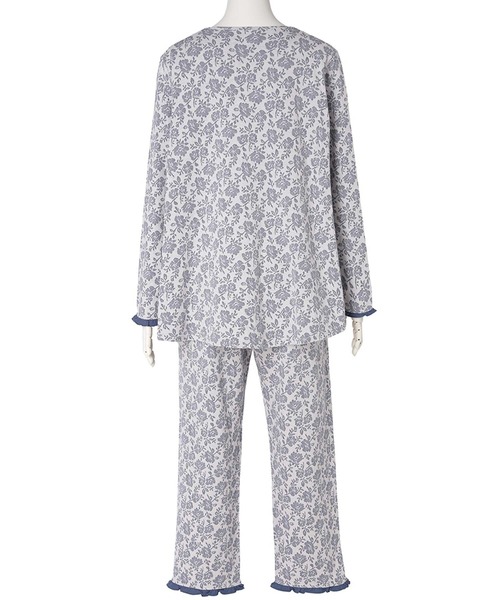 KID BLUE（キッドブルー）の「キッドブルー -２５接結フラワーＪＱ -長袖パジャマ -KNCK538 -kidblue（ルームウェア/パジャマ・レディース・ミント/アイボリー・L/M）」の7枚目の写真