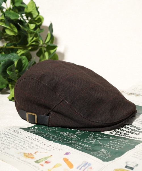 Fabulous（ファビュラス）の「サイドベルトチェックハンチング（ハンチング/ベレー帽・メンズ・ブラウン/ブラック/ブルー系/ブラック系・FREE）」の3枚目の写真