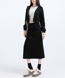 BY THE BAY（バイザベイ）の「スウェット/ジップアップパーカー・スカート上下2点セット(SET UP・セットアップアイテム・空港コーデ)（セットアップ）」